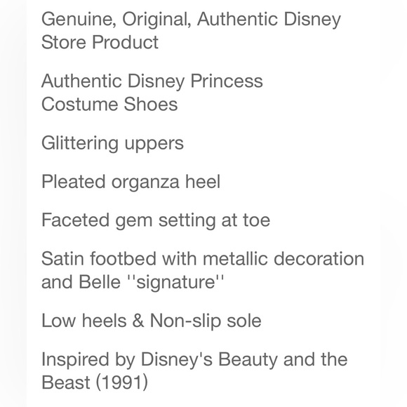 NWT Disney Princess Belle Costume Shoes - Yellow - Picture 5 of 10